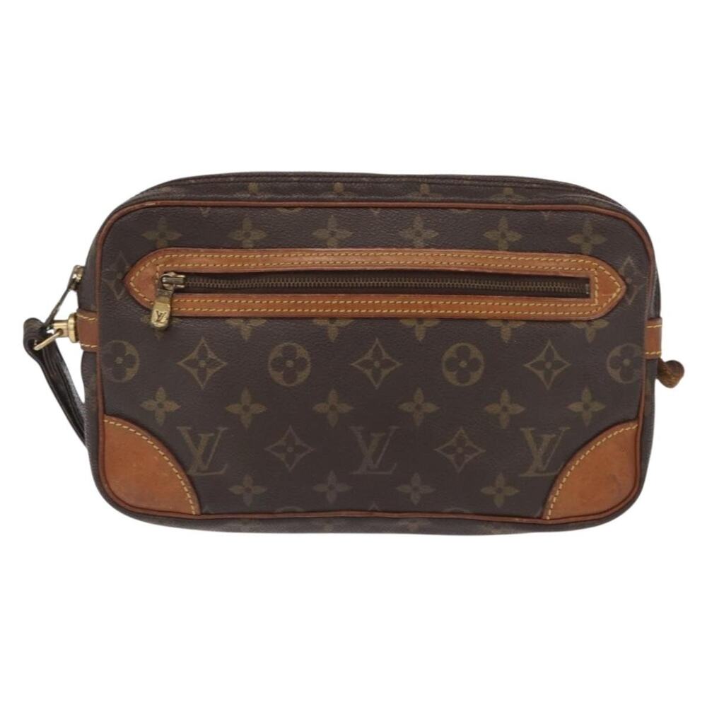 Louis Vuitton Monogram Marly Dragonne GM Clutch Bag Brown